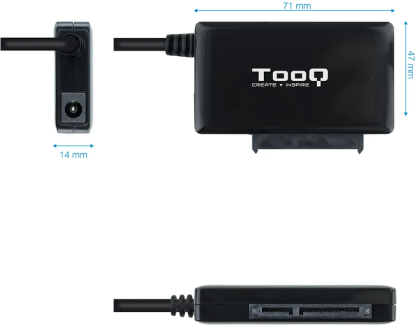 Adaptateur USB-C 3.1 TooQ TQHDA-02C vers S-ATA avec alimentation