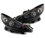PHARES FEUX AVANTS NOIRS ANGEL EYES LED PEUGEOT 207 PHASES 1 et 2 (13351)