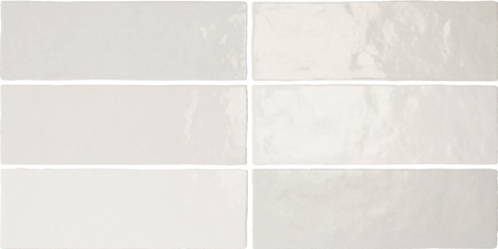 ARTISAN WHITE  - Faience 6,5x20 cm aspect zellige brillant blanc