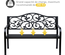 Banc 3 places de jardin style cosy chic noir