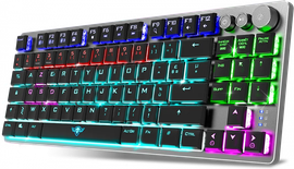 Clavier Gamer sans fil Bluetooth mécanique (Red Low Profile) Spirit of Gamer Xpert K1300 RGB (Argent)