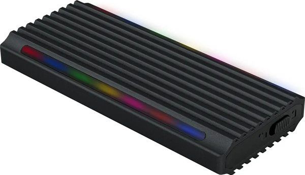 Boitier externe USB-C 3.2 Tooq Shinobi RGB - S-ATA/NVMe M.2 Type 2280 (Noir)