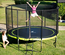 Kangui - Trampoline de jardin rond 430 cm + filet de sécurité + échelle | PUNCHI Vert 430