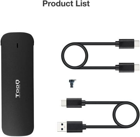 Boitier externe USB-C 3.2 Tooq TQE-2201 - NVMe M.2 Type 2280 (Noir)