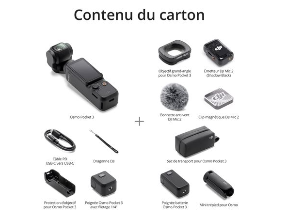 Caméra sport DJI Osmo Pocket 3 Creator Combo - Noir