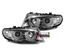 2 PHARES FEUX CHROME ANGEL EYES LED EN U CCFL BMW SERIE 3 E46 5 PORTES 2001-2005 (00562)