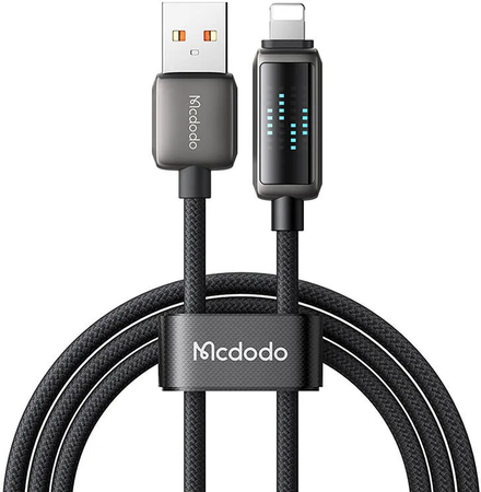 Câble Mcdodo USB-A vers Lightning avec écran 1,2m M/M 36W (Noir)