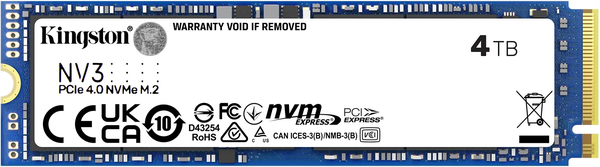 Disque SSD Kingston NV3 4To - NVMe M.2 Type 2280