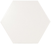 SCALE HEXAGONE - WHITE MATT - Faience 12,4 x10,7 cm hexagonal Blanc mate