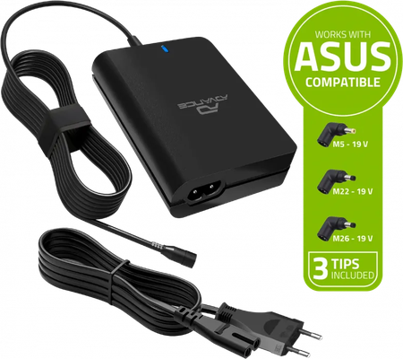 Chargeur universel Advance PowerUp compatible Asus 90W - 3 embouts