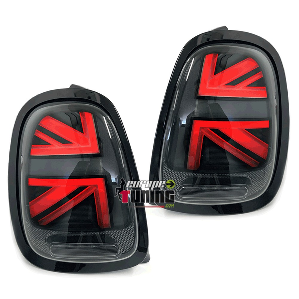 FEUX ARRIERES NOIRS LED SEQUENTIELS UNION JACK MINI COOPER F55 F56 F57 (05637)