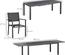 Ensemble de jardin 12 personnes table extensible gris