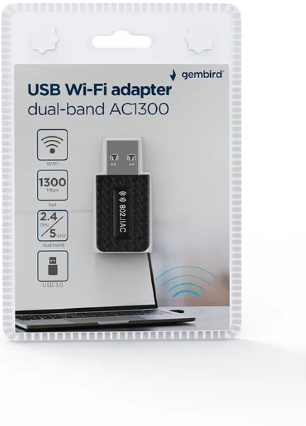 Carte Réseau USB WiFi Gembird (AC1300)