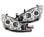 PHARES AVANTS CHROME FEUX ANGEL EYES LED PEUGEOT 307 PHASE 1 2001-2005 (05507)