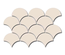 SCALE FAN CREAM - Faience écaille de poisson 10,6x12 cm crème beige brillant