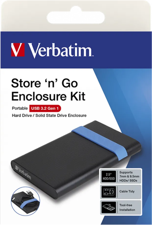 Boitier externe Verbatim Store'N'Go USB 3.2 - S-ATA 2,5" (Noir)