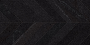 SEINE RILSE BASALTO - Carrelage aspect pierre chevron 60x120 cm grand format