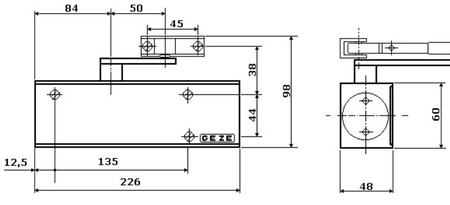 Ferme-porte TS 2000 NV BC corps seul argent - GEZE - 124944
