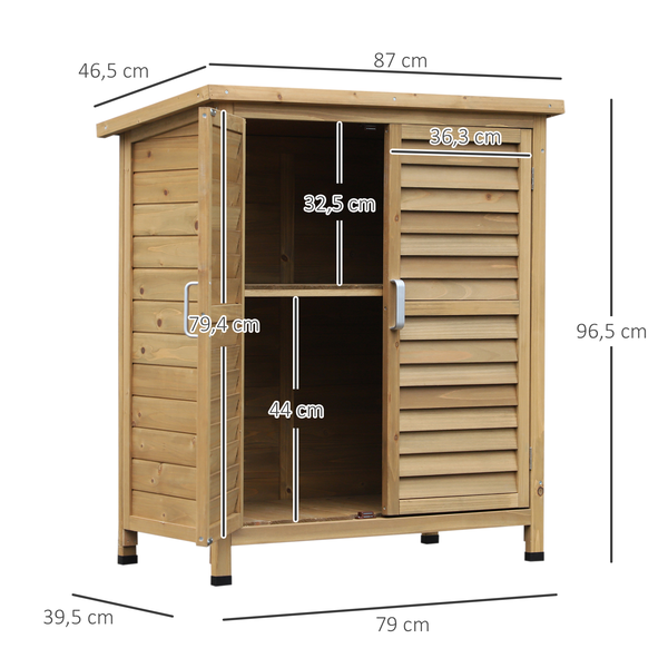 Armoire de jardin sur pied portes persiennes bois sapin autoclave vert