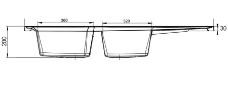 Évier à poser réversible 2 cuves MONTRÉAL 1200 SMC nu - MODERNA - EPBB120R17D