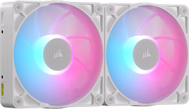 Lot de 2 Ventilateurs de boitier Corsair iCue Link RX Max RGB - 14cm (Blanc)