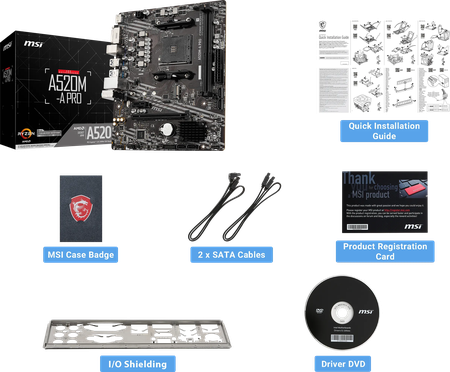 Carte Mère MSI A520M Pro (AM4) Micro ATX