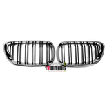 CALANDRES DOUBLE LAMES NOIR ET CHROME PACK M BMW SERIE 2 F22 COUPE & F23 CABRIOLET (05038)