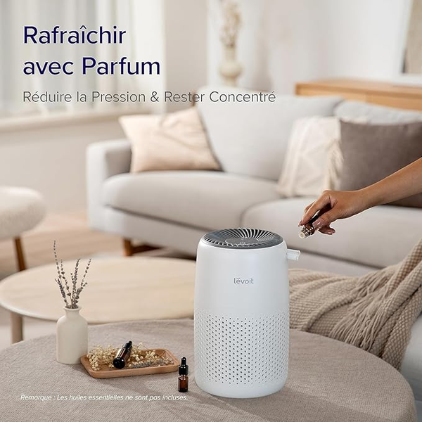 LEVOIT Purificateur d’Air Chambre – Filtration Allergies & Odeurs, Silencieux, Éponge Aromathérapie, 7W, 3 Vitesses, HEPA Maison/Bureau