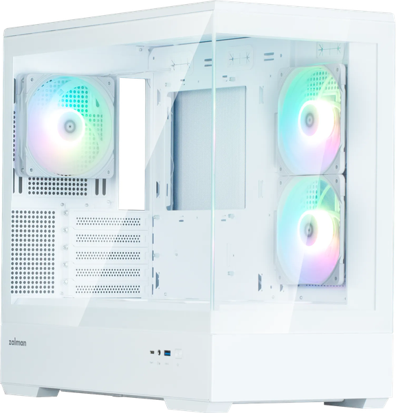 Boitier Mini Tour Micro ATX Zalman P30 V2 RGB avec panneaux vitrés (Blanc)