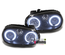 PHARES NOIRS ANNEAUX LED CCFL FEUX ANGEL EYES LOOK XENON VOLKSWAGEN VW GOLF 4 (03674)