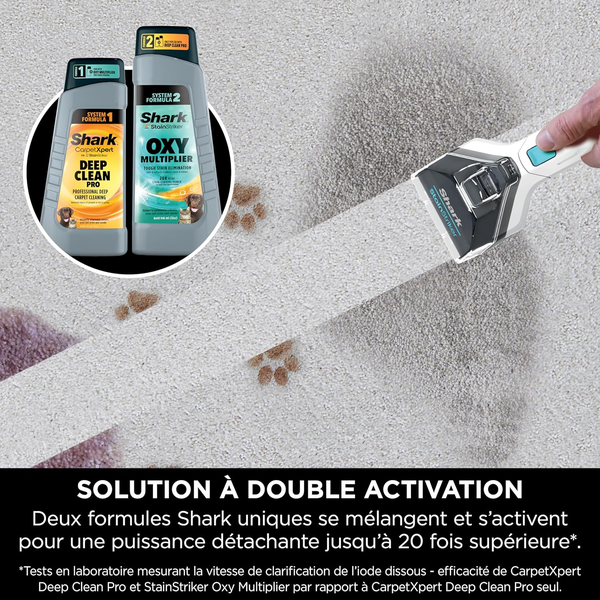 Shark StainStriker Nettoyeur de taches avec 5 outils dont accessoire pour animaux, suceur plat, tuyau, 2 Formules nettoyage sur mesure Élimine taches, odeurs, saleté. Léger et portable, 450W PX200EUT