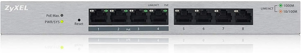 Switch réseau ethernet Gigabit Zyxel GS1200-HP v2 - 8 ports dont 4x PoE