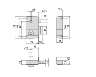 Serrure monopoint en applique vertical fouillot gauche cylindre de 40mm sur numéro BC1534 - CISA - 3005042000BC1534