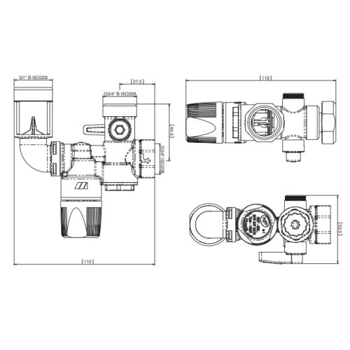 Groupe de sécurité SFR 3/4'' inox coudé - WATTS - 52571