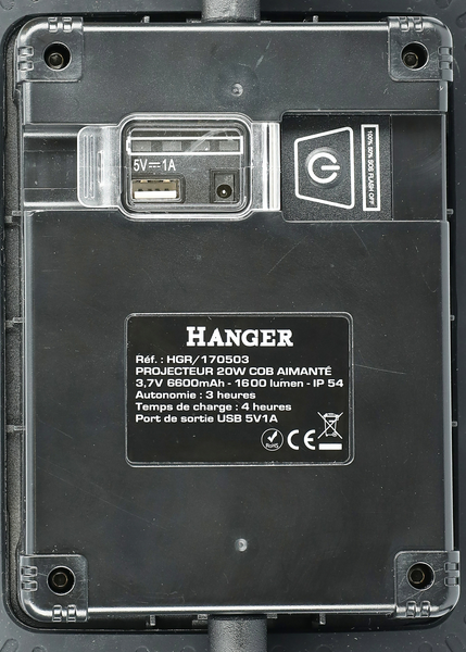 Projecteur de chantier LED 20W sur batterie Lithium - HANGER - 170503