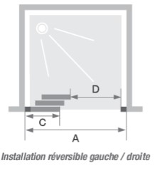 SUPRA 3V 2 volets coulissants 140cm profilé blanc verre transparent - KINEDO - PA1554BTN