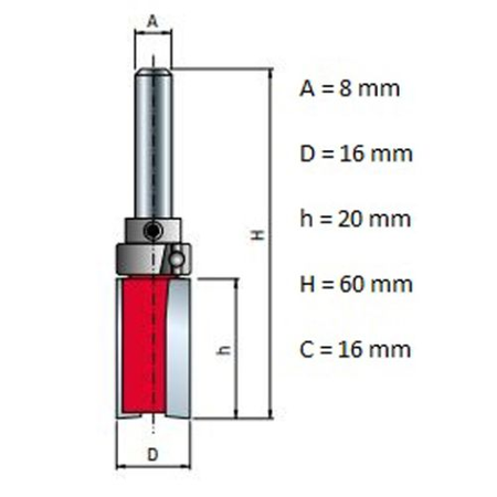 Mèche à ébarber avec roulement série 50 pour défonceuses portatives - FREUD - F03FR02005