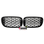 CALANDRES SPORT LUXE STYLE DIAMANT NOIR CHROME BMW SERIE 7 BERLINE G11 ET G12 (05130)