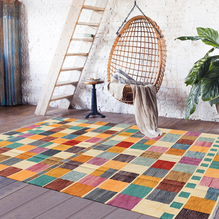 Tapis kilim tissé main en laine PESHAWAR F