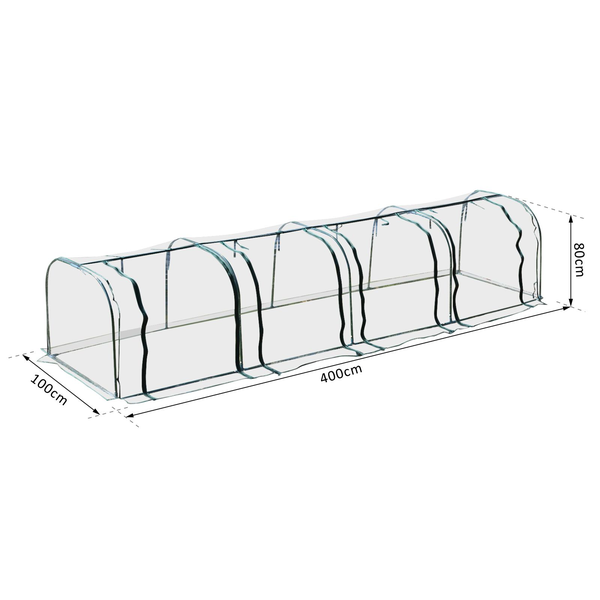 Serre de jardin tunnel bâche PVC métal époxy vert