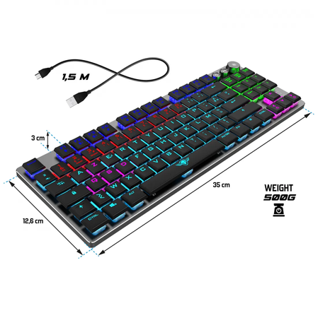 Clavier Gamer sans fil Bluetooth mécanique (Red Low Profile) Spirit of Gamer Xpert K1300 RGB (Argent)