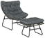 Fauteuil de jardin avec repose-pieds 2 coussins inclus