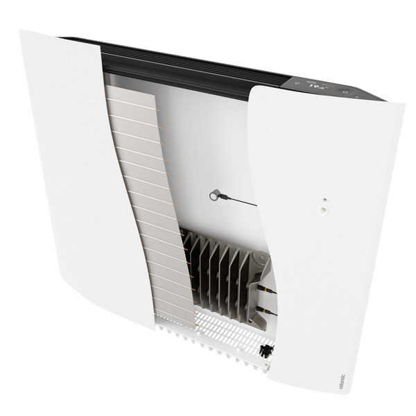 Radiateur électrique connecté lumineux DIVALI horizontal 1500W blanc carat - ATLANTIC - 507613