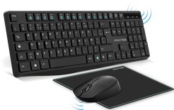Pack 3en1 (Clavier/Souris/Tapis) sans fil Advance Elite (Noir)
