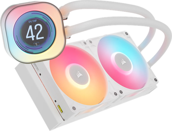 Kit Watercooling AIO Corsair iCue Link Titan RX LCD RGB - 240mm (Blanc)