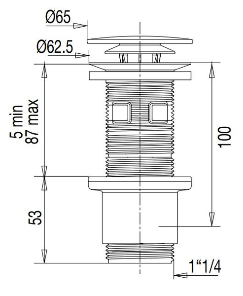 Bonde de lavabo DIGICLIC Cut&Click en ABS - VALENTIN - 00 122900 000 00