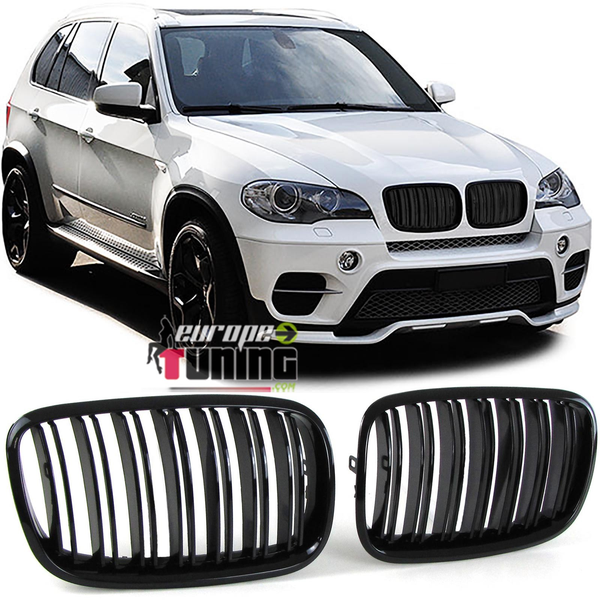 GRILLES CALANDRES SPORT NOIRES DOUBLE AILETTES BMW X5 E70 & X6 E71 (04788)