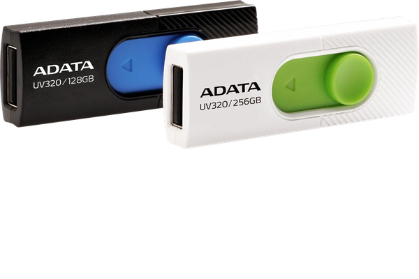 Clé USB 3.2 Adata UV320 - 256Go (Blanc/Vert)
