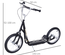 Trottinette patinette freestyle grandes roues et pegs noir