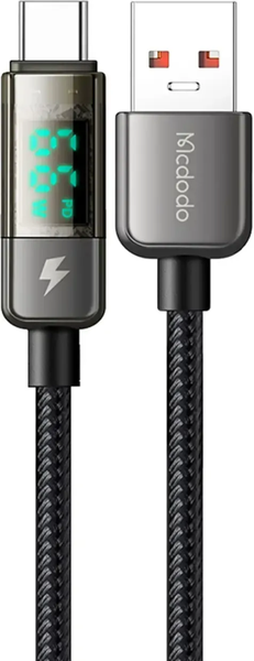 Câble Mcdodo Digital Display USB-A/C avec écran 1,2m M/M 100W (Transparent/Noir)